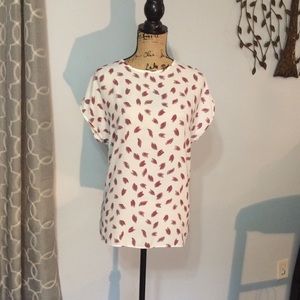 Ann Taylor Loft sz S Print top with Tie Back